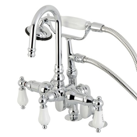 KINGSTON BRASS CC618T1 Clawfoot Tub Faucet with Hand Shower, Polished Chrome CC618T1